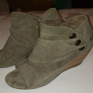 Green ankle booties